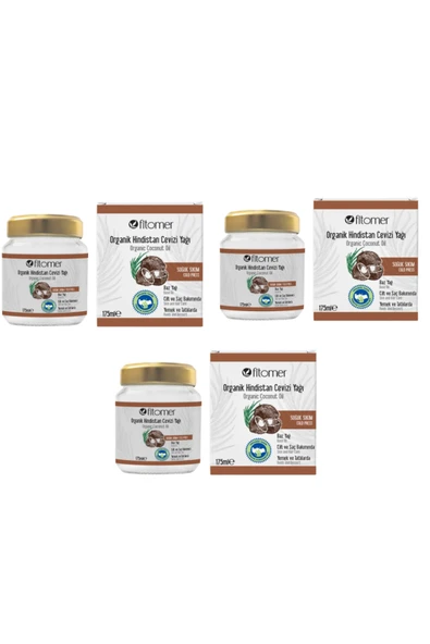 Fitomer Organik Hindistan Cevizi Yağı Paketi 3x175 ml ürün görseli 1