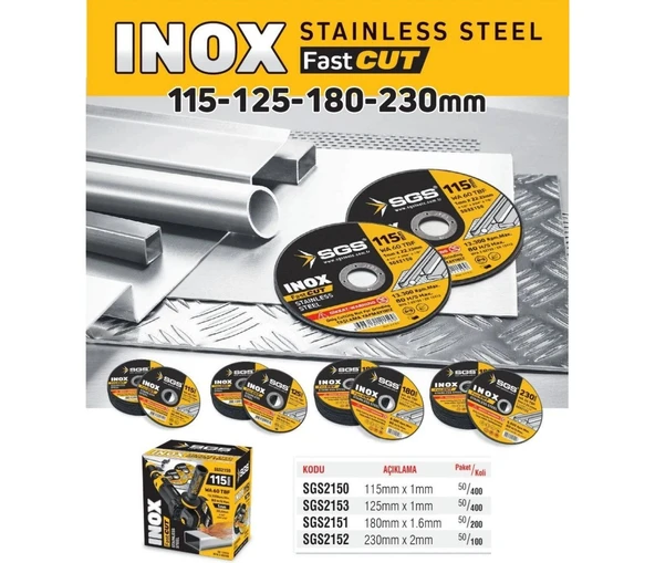 SGS2152  inox Kesici 230*1,9*22MM ürün görseli 1