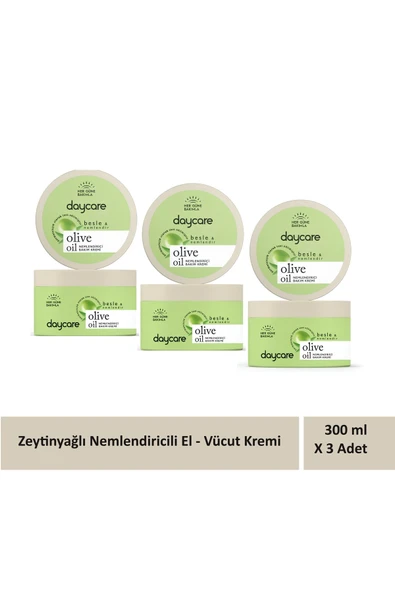 Daycare Zeytinyağlı nemlendirici el ve vücut bakım kremi 300 ml x 3 kavanoz ürün görseli 1
