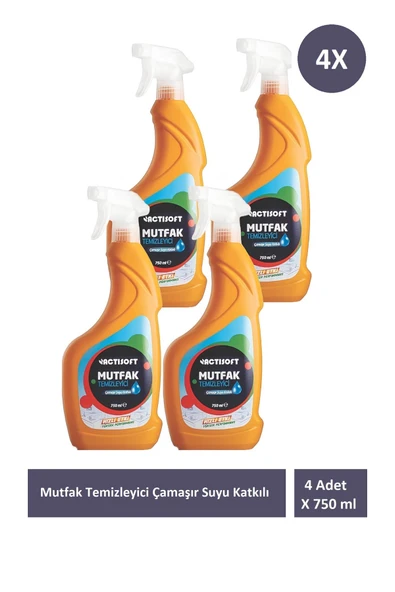 actisoft Mutfak Temizleyici Çamaşır Suyu Katkılı Sprey 4 Adet X 750 ml ürün görseli 1