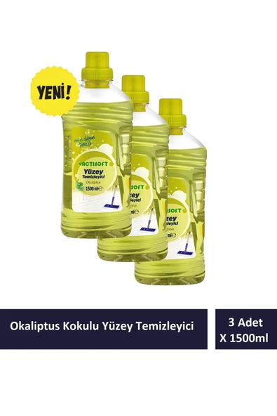actisoft Okaliptus kokulu Yüzey Temizleyici 3 Adet X 1500 ml ürün görseli 1