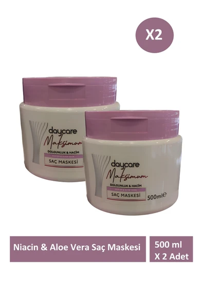 Daycare Dolgunlaştırıcı ve hacim veren saç bakım kremi maksimum hacim niacin ve aloevera 500 ml X 2 adet ürün görseli 1
