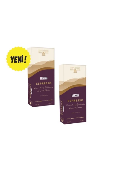 Harras Espresso Kapsül Kahve 10'lu 55 G x 2 Adet - Nespresso Uyumlu %100 Arabica Yoğun Aroma ürün görseli 1