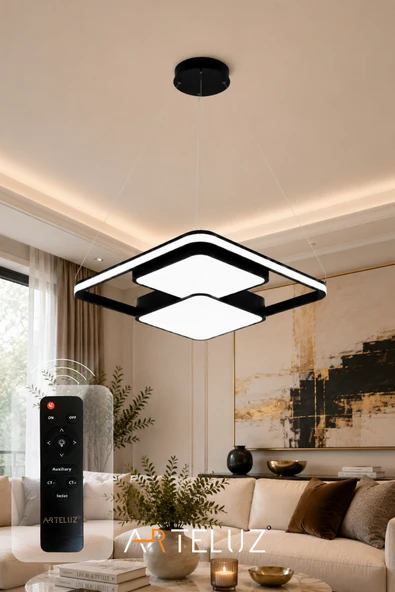 ARTELUZ ÇİFT KARE MODEL MODERN SARKIT AVİZE (50X50 CM) ürün görseli 1