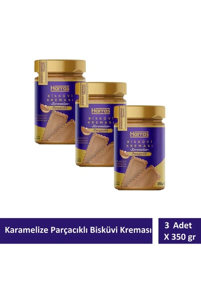 Harras Karamelize Bisküvi Kreması Bisküvi Parçacıklı Crunchy 350 gr X 3 Adet ürün görseli 1
