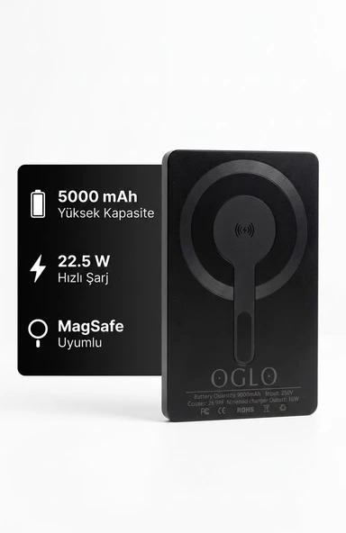 Magnetic Wireless Powerbank 5000mah Manyetik Kablosuz Hızlı Şarj ürün görseli 1