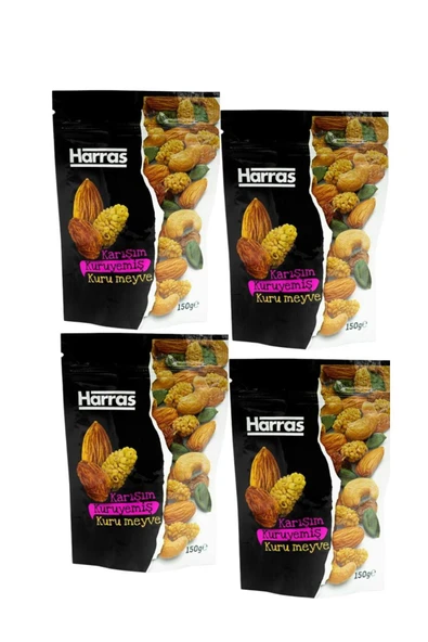 Harras Yerli Premium Lüks Karışık Kuruyemiş Kuru Meyve 4 Adet X 150 gr ürün görseli 1