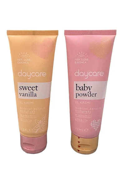 Daycare Baby Powder&Sweet Vanillia Gliserinli E Vitaminli El Kremi 2'li Set 75 ml ürün görseli 1