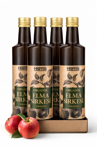 Harras Organik Elma Sirkesi 500 ml – Fermente Doğal Elma Sirkesi ürün görseli 1