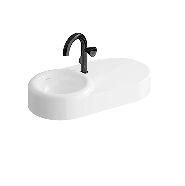 Liquid Etajerli Lavabo 80x41 cm Tek Armatür Delikli ürün görseli 1