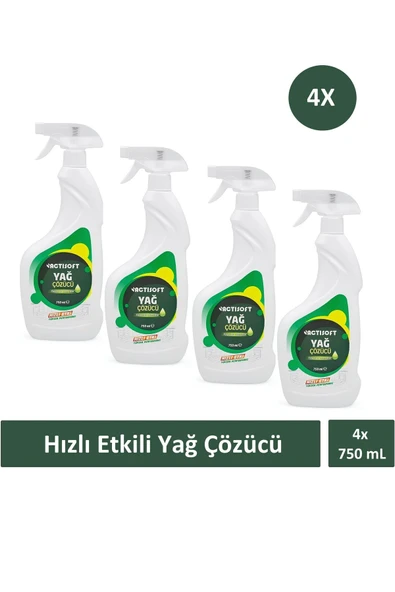 actisoft Yağ çözücü sprey hızlı etkili 750ml X 4 Adet ürün görseli 1