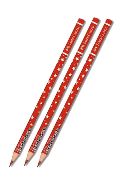 Faber Castel Kırmızı Başlık Kalemi Yıldız 3 Adet Faber Kırmızı Başlık Kalemi Yıldız Desenli ürün görseli 1