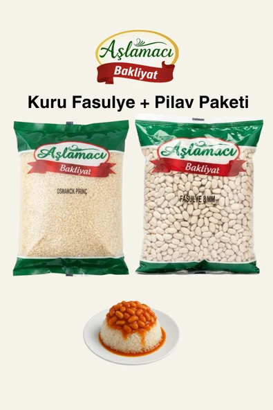 Aşlamacı Bakliyat Kuru Fasulye + Pilav Paketi (8 mm Kuru Fasulye + Osmancık Pirinç) ürün görseli 1
