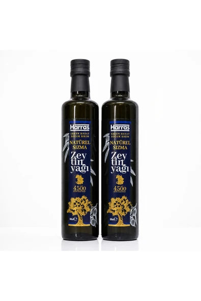 Harras Erken Hasat Soğuk Sıkım Natürel Sızma Zeytinyağı 500 ml x 2 Adet ürün görseli 1