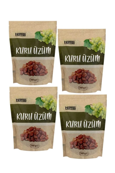 Harras Yerli Çekirdeksiz Kuru Üzüm 4'lü Paket | Doğal Enerji Kaynağı | 4 Adet X 300 gr ürün görseli 1