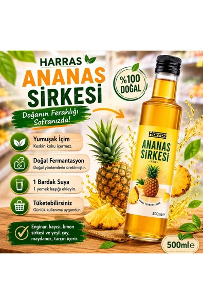 Harras Doğal Ananas Sirkesi 500 ml ürün görseli 1