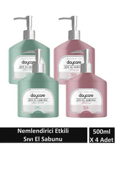 Daycare Nemlendirici etkili sıvı sabun lotus çiçeği ve beyaz yasemin kokulu 500 ML x 4 Adet ürün görseli 1