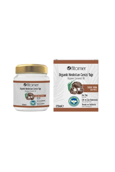 Fitomer Organik Hindistan Cevizi Yağı 175 ML Soğuk Sıkım ürün görseli 1
