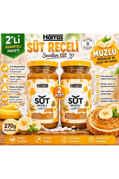 Harras Glutensiz Muzlu Süt Reçeli 2x270 g ürün görseli 1