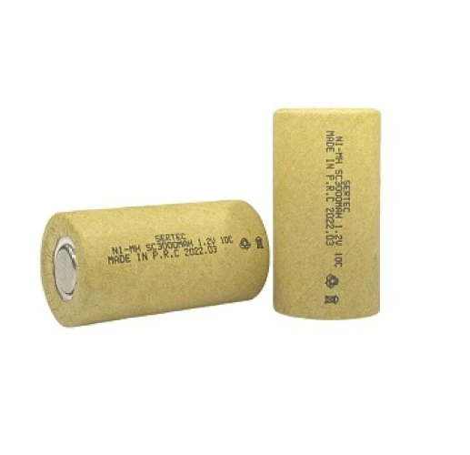 Sertec 1.2V Ni-Mh SC 3000 mAh. Kağıtlı Şarjlı Pil 10C (Başsız/Flat Head) ürün görseli 1