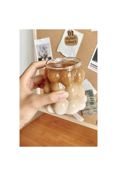 HETicaret Üzüm Bardak Boncuk & Üzüm Şekilli Isıya Dayanıklı Borosilikat Kahve Sunum Pinterest Bardağı ürün görseli 1