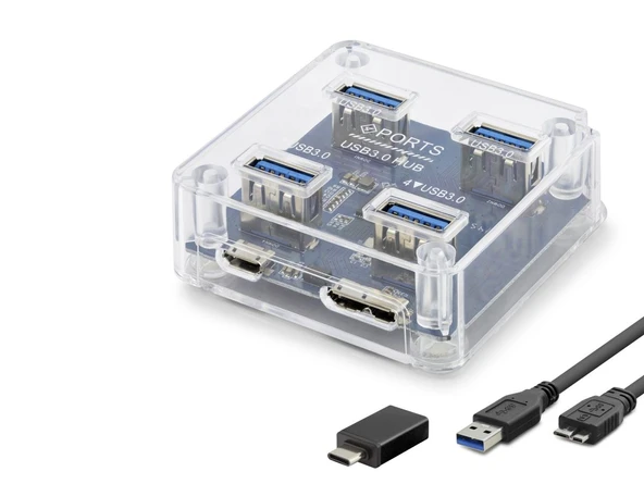 Usb Type-c 3.1 Hub 4 Port Şeffaf U331 ürün görseli 1