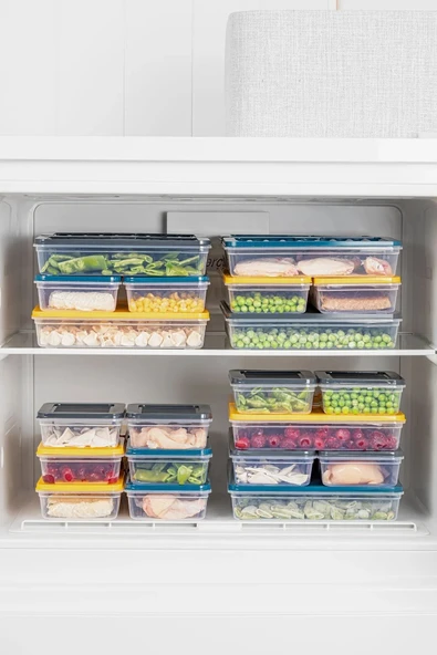 HETicaret 6'lı Buzdolabı Organizer Mikrodalga Ve Difrize Uygun Saklama Kabı Antrasit 6 X 250 ml ürün görseli 1