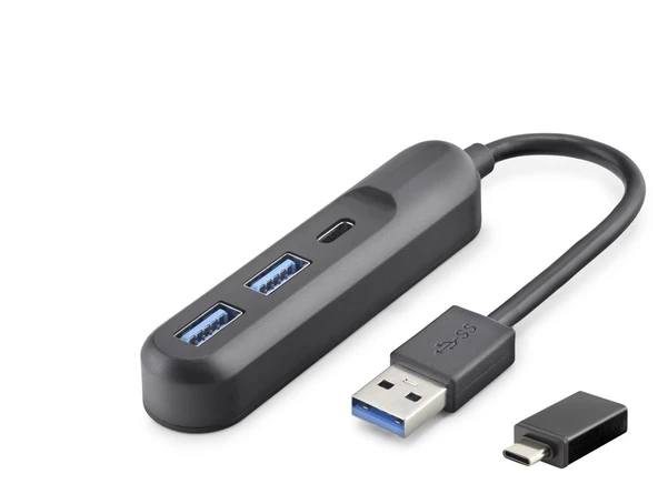 Usb Type-c 3.2 Gen1 Hub 3 Port 5 Gbps Siyah U35G05 ürün görseli 1
