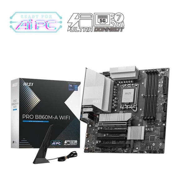 MSI Pro B860M-A Wifi DDR5 1851P Hdmi Dp Type-C ürün görseli 1