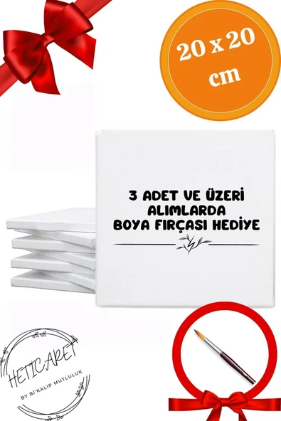 HETicaret Küçük Resim Tuvali 20x20cm Tuval - Imalatçıdan - Fırça Hediyeli ürün görseli 1