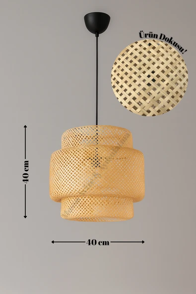 Mosso ALORA GRANDE Japon Bambu Sarkıt Avize 40cm - Resim 2