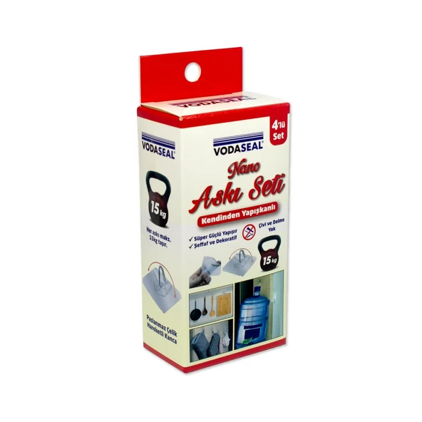 VodaSeal Kendinden Yapışkanlı Nano Askı Seti 15 kg - 4 Parça ürün görseli 1