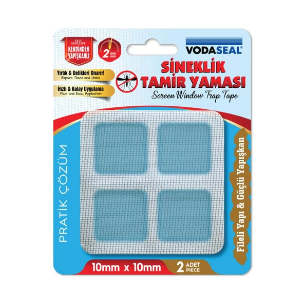 VodaSeal Yapışkanlı Sineklik Tamir Yaması 10 x 10 mm. - 2 Parça ürün görseli 1