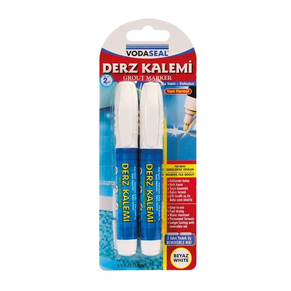 VodaSeal Kokusuz ve Suya Dayanıklı Derz Kalemi İkili Set - Beyaz ürün görseli 1