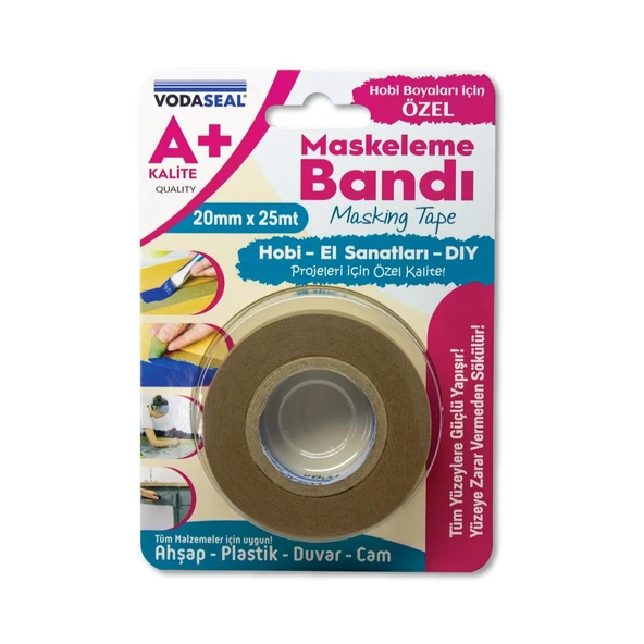 VodaSeal A+ Kalite Hobi DIY Maskeleme Bandı 20 mm - 25 mt. ürün görseli 1