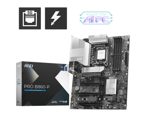MSI Pro B860-P DDR5 1851P Hdmi Dp Type-C ürün görseli 1