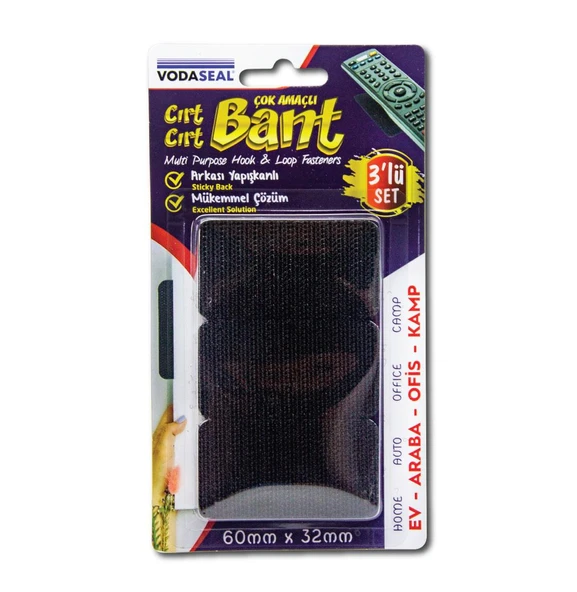 Vodaseal Çok Amaçlı Yapışkanlı Cırt Cırt Bant - 60x32 mm. - Üçlü Set ürün görseli 1