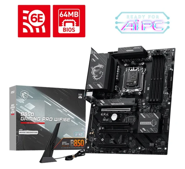 MSI B850 GAMING PRO WIFI6E AM5 Ryzen D5 Type-C ürün görseli 1