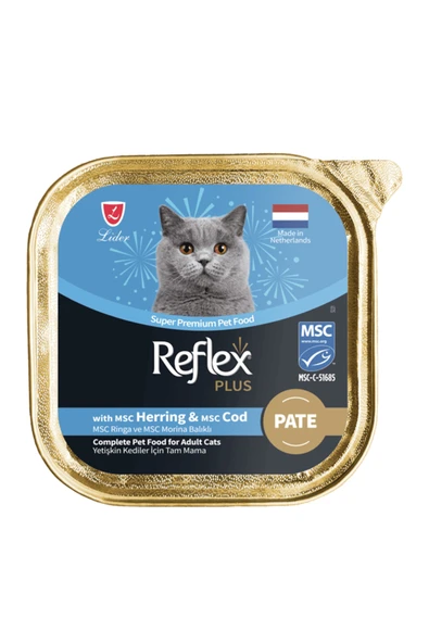 Reflex Plus Ezme Ringa ve Morina Balıklı Yetişkin Kedi Yaş Maması 85gr ürün görseli 1