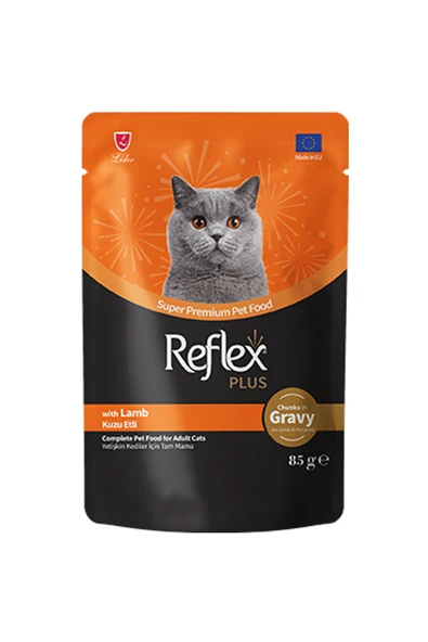 Reflex Plus Sos İçinde Parça Kuzu Etli Yetişkin Kedi Konservesi 85gr ürün görseli 1