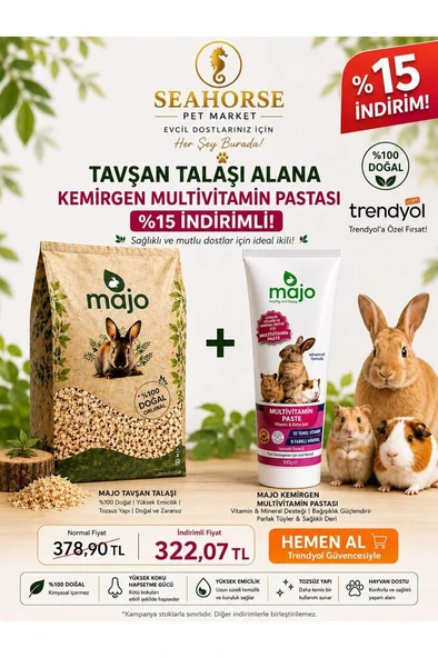 Tavşan Talaşı + Kemirgen Multivitamin Pastası Seti | %15 Avantaj Paket ürün görseli 1