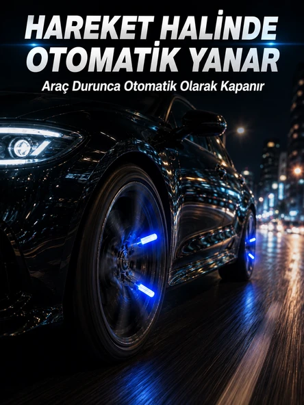Hareketle Yanan LED Sibop Işığı 4'lü Araç Lastik Lambası ürün görseli 1