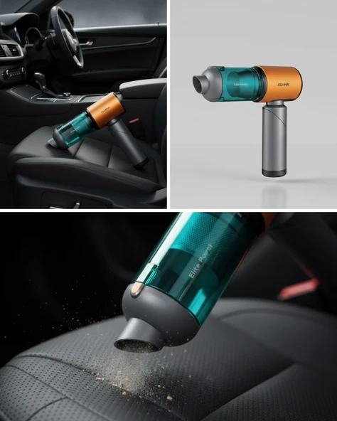 Araç İçin El Tipi Süpürge Güçlü Motor ve Uzun Pil Ömrü ürün görseli 1