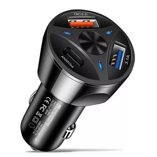 55w 3 Port Usb Araç İçin Telefon Şarj Cihazı 3 Girişli Çakmaklık Adaptör-31a Pd 20w Qc 30 ürün görseli 1
