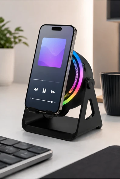 Zilvana Sensörlü Kablosuz Şarj Özellikli Bluetooth Hoparlör Standlı USB Şarjlı Hoparlör Su Geçirmez ürün görseli 1