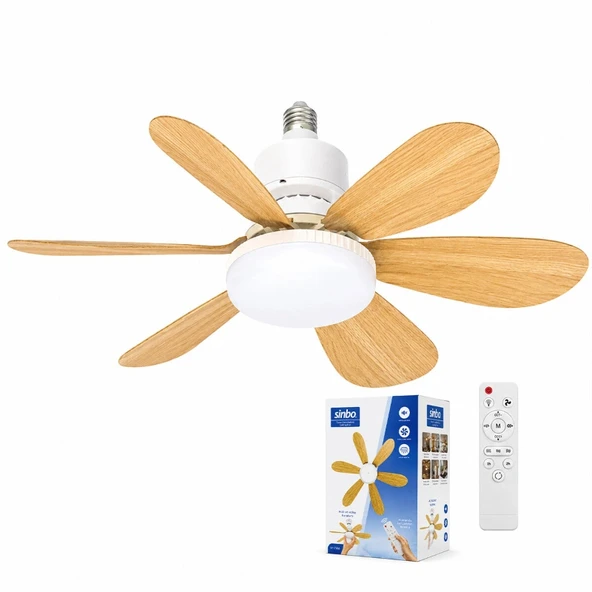 Tavan Vantilatörü ve LED Avize - Uzaktan Kumandalı - 6 Kanatlı - 52 cm ürün görseli 1
