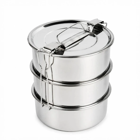 3'lü Metal Sefer Tası - Paslanmaz Çelik - 16 cm ürün görseli 1