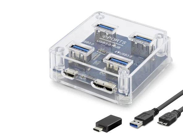 Usb Type-c 3.1 Hub 4 Port Şeffaf U331 ürün görseli 1