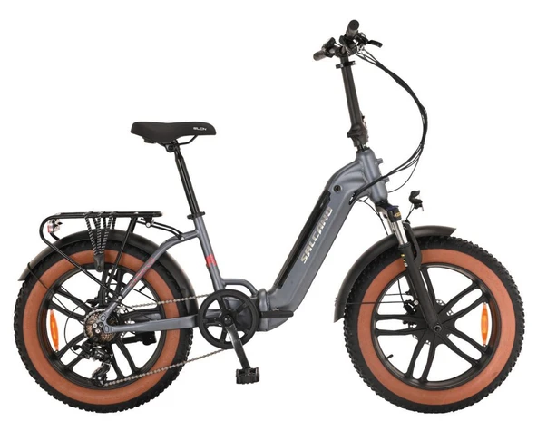 Salcano Caballo 20" Jant Fat Bike 7 Vites Hidrolik Fren Elektrikli Katlanır Bisiklet Mat Siyah ürün görseli 1