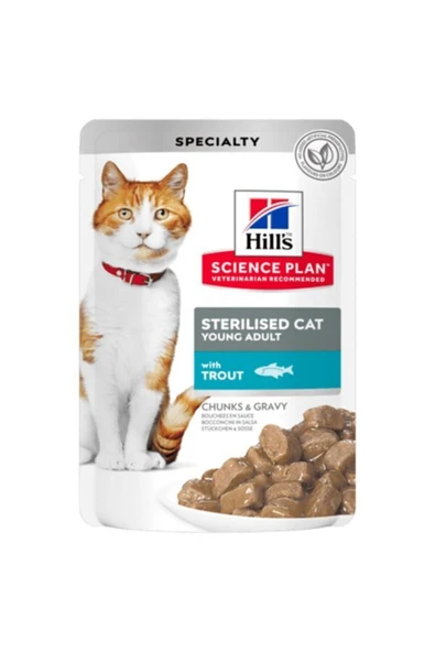 HİLLS STERİLİSED ALABALIKLI KISIRLAŞTIRILMIŞ KEDİ POUCH 85GR ürün görseli 1